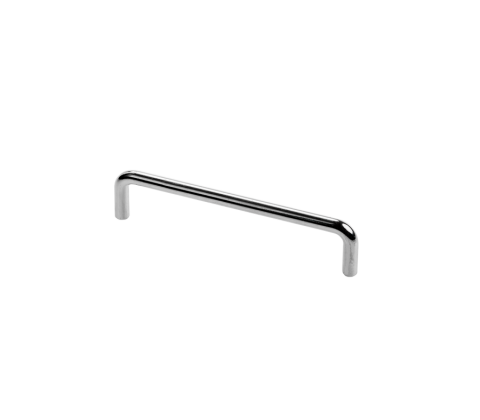 Bøjlegreb, silver, L160mm, u/rosetter, Ø10mm