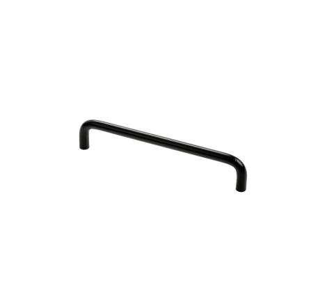 Bøjlegreb, sort, L160mm, u/rosetter, Ø10mm
