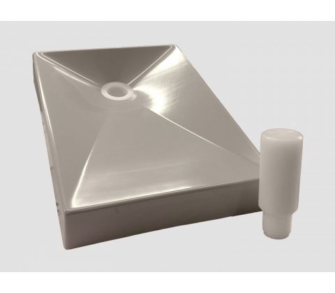 PVC tragt til kemikalieaffaldsdunk