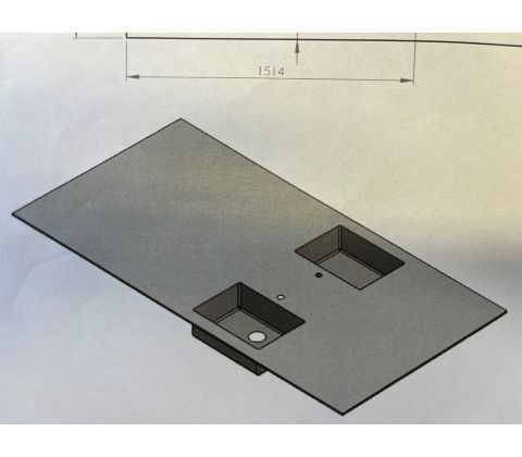 Stålbordplader med vaske - SPAR 50 %