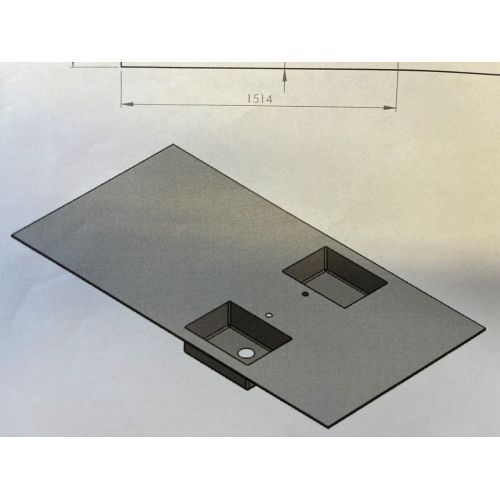 Stålbordplader med vaske - SPAR 50 %