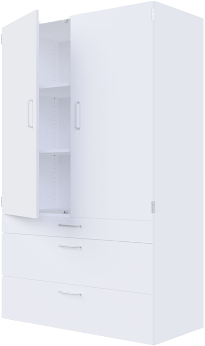 7016 Højskab med låge og 1 + 2 skuffer