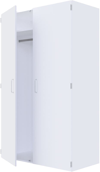 7051 Højskab med dobbelt låger,  1 bøjlestang og 1 fast hylde 